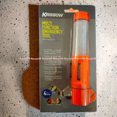 Krisbow Multi Function 4in1 Emergency Tool Senter Lampu Emergenci Darurat Warna Orange Kris