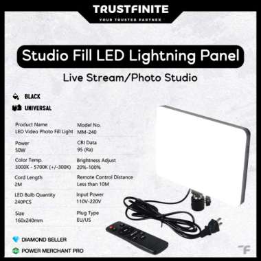 11 inch Studio Light LED Lighting Panel for Live Stream/Photo Studio MM-240 / 11 inci Lampu Foto Stu