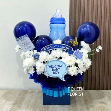 Dqueen Florist - Bunga Box New Born Baloom Balon Baby Hampers