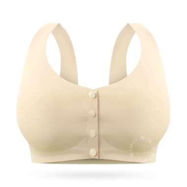 WIMIU BH Seamless Sport Bra Seamless Bra Premium BH Sport Wanita Bra Wanita Kancing Depan 100154 Cre