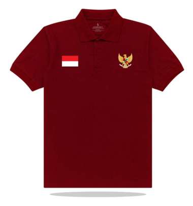 Jemssky - Polo Shirt Print Garuda Merah Putih Terkeren Baju Kerah Brand Quality Merah L