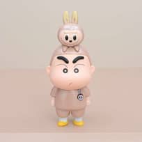 MINI SIZE 14CM Figure Labubu x Crayon Shin-Chan SHINCHAN SINCHAN SHIN CHAN SIN-CHAN SIN CHAN Shinnosuke Nohara FIGURINE LIMITED EDITION 1:1 POPMART UN