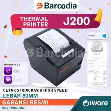 Printer Thermal 80mm Usb Bluetooth Lan Auto Cutter Iware IW-J200 USB BLUETOOTH