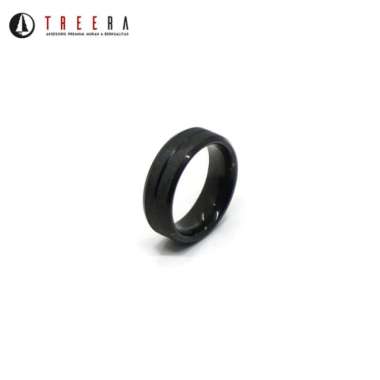 Treera Cincin Titanium Pria Hitam Keren Anti Luntur Original 7