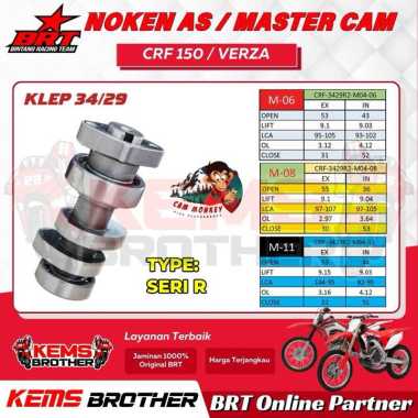 SUPER MASTER CAM/NOKEN AS CRF 150 ORIGINAL BRT MONKEY SERI M06 M08 M11 KLEP 34/29 MONKEY ADS R11