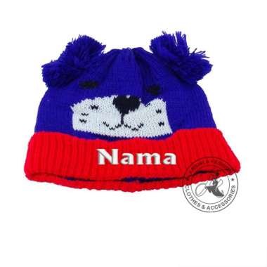 Topi Bayi Kupluk Rajut Motif Lion Gratis Bordir Nama Anak Bordir Nama Benhur