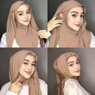KAMILA - PASHMINA INSTAN INNER NINJA 2 in 1 OVAL JERSEY PREMIUM MENUTUP LEHER Pasmina Iner Jersey Pa