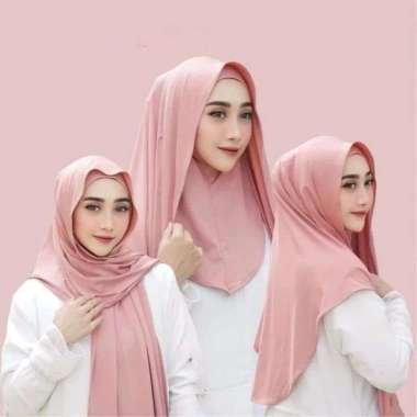 KAMILA - PASHMINA INSTAN INNER NINJA 2 in 1 OVAL JERSEY PREMIUM MENUTUP LEHER Pasmina Iner Jersey Pa
