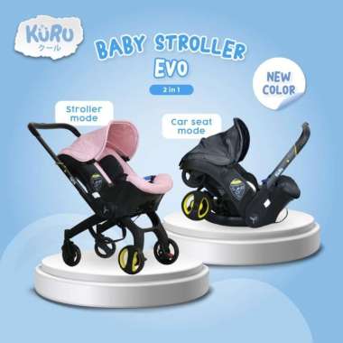 Kuru EVO 2in1 Baby / Infant Stroller & Car Seat | Kereta Dorong Bayi black
