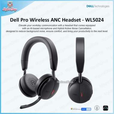 DELL PRO WIRELESS ANC HEADSET AI BASED MICROPHONE HYBRID ACTIVE NOISE - WL5024