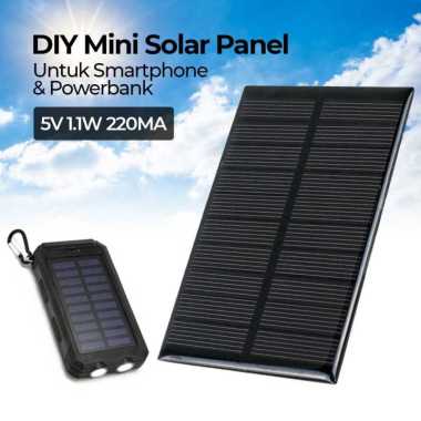 Taffware Solar Panel Mini Polycrystalline DIY Power Bank 5V 1.1W 220mA Hitam