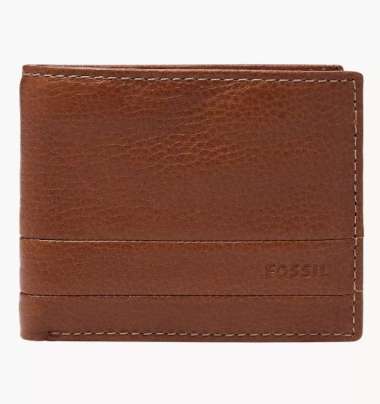 Fossil Lufkin Passcase Brown Leather Dompet Pria - SML1394-210