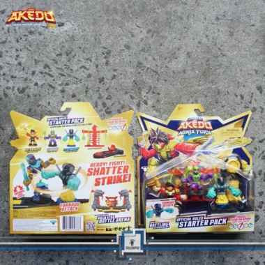 Akedo Ninja Fury Mini Battling Action Warriors Starter Pack Weapon Rack with Joystick