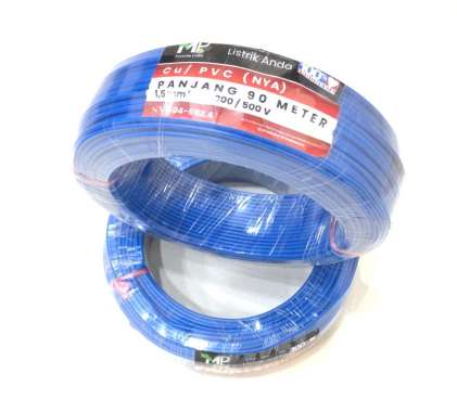 Kabel Listrik MP Favorite NYA 1x1.5MM x 90M Biru Tembaga Murni