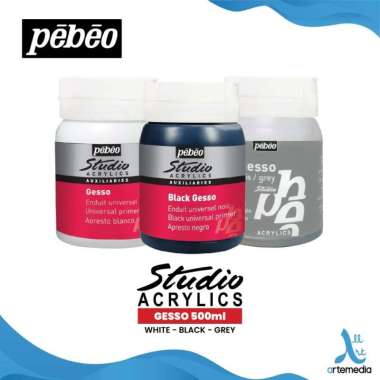 Medium Cat Akrilik Pebeo Studio Acrylic Gesso 500ml BLACK GESSO