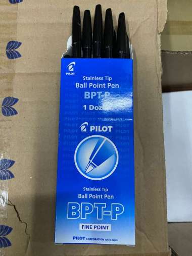 Pulpen / Ballpoint Pilot BPT-P hitam / biru (1 lusin isi 12 pcs) Lusin Hitam