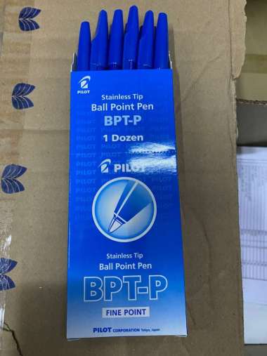 Pulpen / Ballpoint Pilot BPT-P hitam / biru (1 lusin isi 12 pcs) Lusin Biru