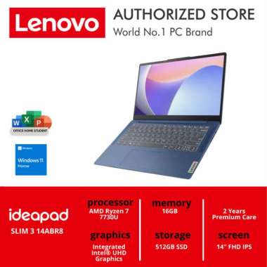 LENOVO IDEAPAD SLIM 3 RYZEN 7 7730U 16GB 512BG 14" FHD IPS W11 Arctic Grey