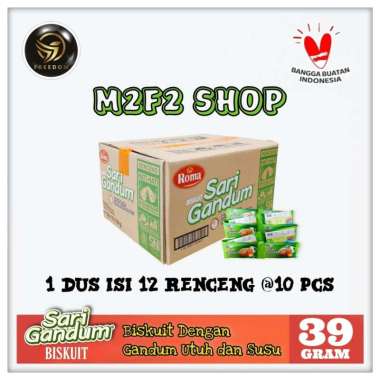Roma Biskuit Sari Gandum Utuh & Susu Original Sachet - 39 gr (Kemasan Karton)