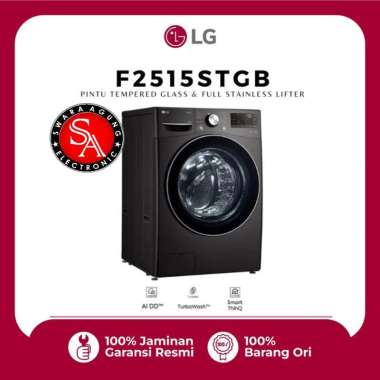 Mesin Cuci Front Loading Inverter 15 Kg LG Type : F2515STGB - Black ( MEDAN )