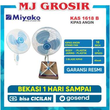 PROMO KIPAS ANGIN STAND FAN MIYAKO KAS 1618 B KIPAS ANGIN BERDIRI dus bawaan