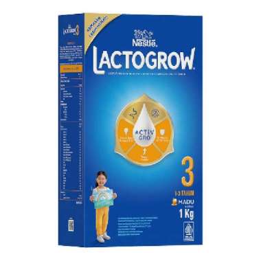 Lactogrow 3 Happynutri Susu Bubuk Pertumbuhan Anak 1-3 Tahun Madu 1 kg