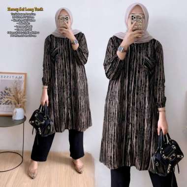 Chevy Set Long Tunik - One Set Wanita Kekinian Rayon Premium Baju Setelan Wanita Celana Kulot OOTD Z