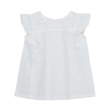 TORIO Ruffle Sleeve Blouse White 6-12 tahun - Baju Atasan Anak Perempuan 11-12 tahun