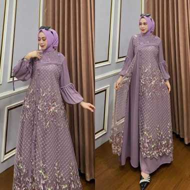Kiukiu Clarissa Dress- Gamis Brukat Tile Mewah - Gamis Pesta - Gamis Muslimah Kondangan Brukat Mutia