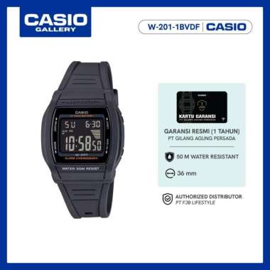 Casio Jam Tangan Pria General W-201-1BVDF Original Digital Black