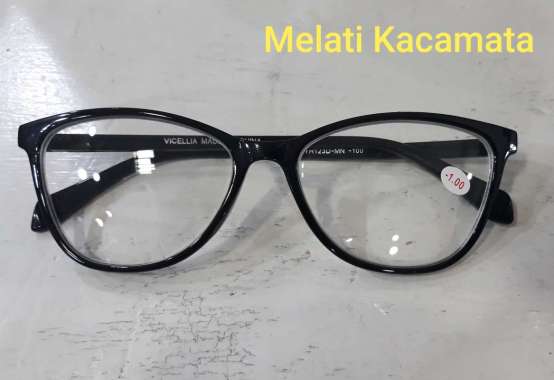 Kacamata Minus Wanita Model Cat eye Terbaru -1.25 Hitam