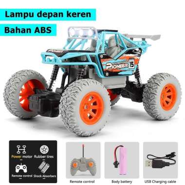 Mobil Remote Control RC Mobil Off Road Climbing Car RC Rock Crawler 2WD Powerful L6 Biru