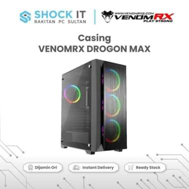Casing PC VenomRX Drogon Max ATX + 4Fan ARGB
