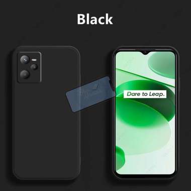 Original Liquid Silicone Case Realme Narzo 50A Prime Soft Matte Protector Case Narzo 50A Prime Hitam