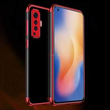 Case Vivo X50 X50 Pro Case Luxury Clear Transparent Plating Case X50 X50 Pro Merah