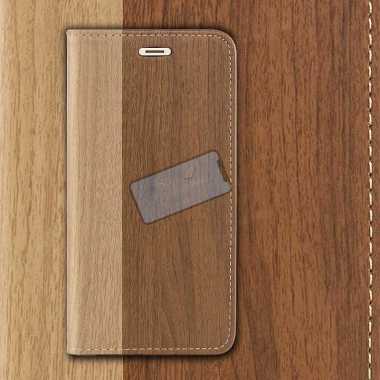 OPPO Reno 6 4G Flip Case Luxury Leather Wood Soft TPU Case Reno6 4G Brown