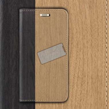 OPPO Reno 6 4G Flip Case Luxury Leather Wood Soft TPU Case Reno6 4G Light Brown
