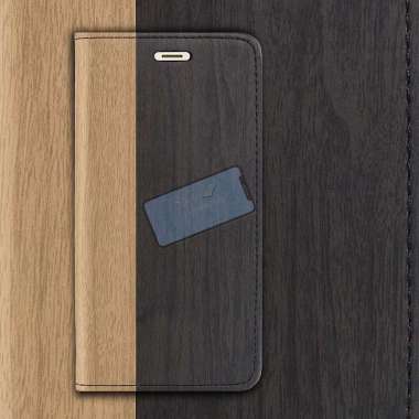 OPPO Reno 6 4G Flip Case Luxury Leather Wood Soft TPU Case Reno6 4G Black