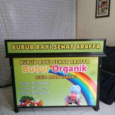 Booth Portable Meja Lipat Bongkar Pasang bahan aluminium cocok untuk jualan Bubur Bayi dan makanan s