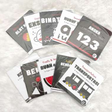 Mini Book Kontras Bayi / Buku Bayi Newborn Contrast / Mainan Edukasi Bayi / Buku Edukasi Bayi Sayur