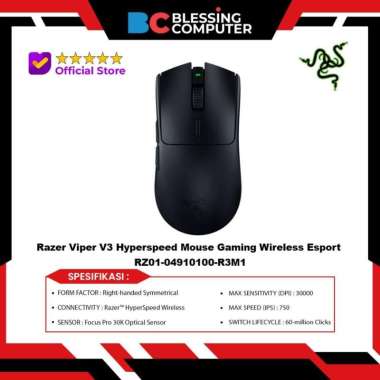 Razer Viper V3 HyperSpeed - Mouse Gaming Esports Wireless Hitam 6 Tombol
