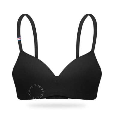 Wimiu BH Seamless Anti Nyeplak Bra Tanpa Kawat Wanita Pakaian Dalam 100090 Busa Tipis Cantik Black 3