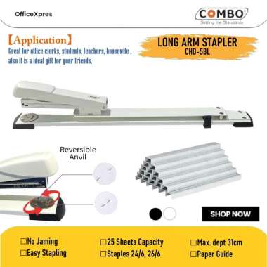Long Arm Stapler CHD-58L / Stapler Jilid Tengah / Stapler Jilid / Alat Staples Jilid / Hekter Jilid