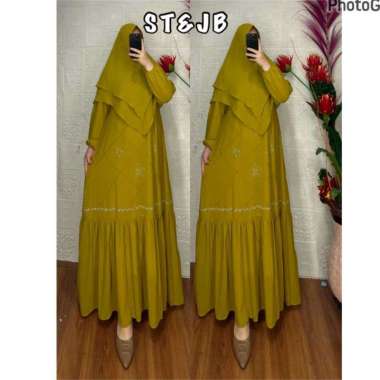 GAMIS SET HIJAB SYAR'I CERUTY PAYET SILANG GAMIS SYARI SERAGAMAN CANTIK DAN MEWAH GAMIS PREMIUM Ld12