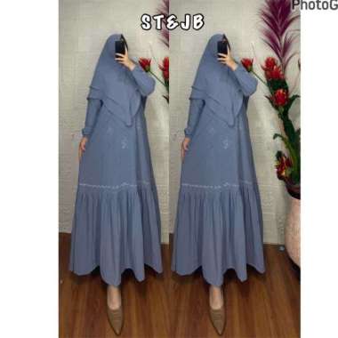 GAMIS SET HIJAB SYAR'I CERUTY PAYET SILANG GAMIS SYARI SERAGAMAN CANTIK DAN MEWAH GAMIS PREMIUM Ld12