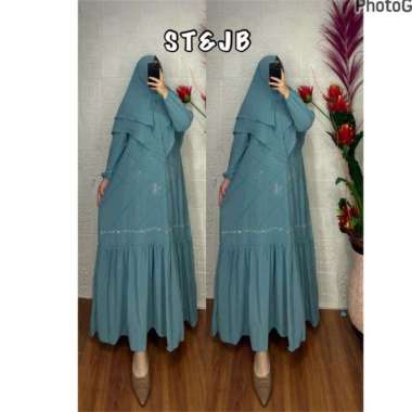 GAMIS SET HIJAB SYAR'I CERUTY PAYET SILANG GAMIS SYARI SERAGAMAN CANTIK DAN MEWAH GAMIS PREMIUM Ld12