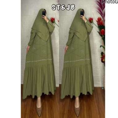 GAMIS SET HIJAB SYAR'I CERUTY PAYET SILANG GAMIS SYARI SERAGAMAN CANTIK DAN MEWAH GAMIS PREMIUM Ld12