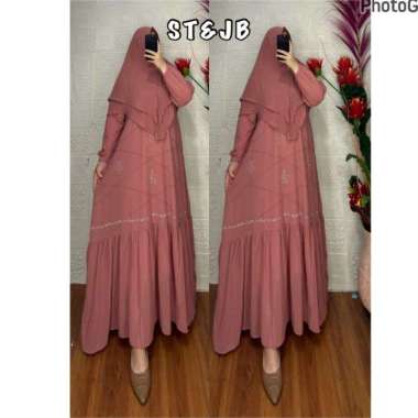 GAMIS SET HIJAB SYAR'I CERUTY PAYET SILANG GAMIS SYARI SERAGAMAN CANTIK DAN MEWAH GAMIS PREMIUM Ld12