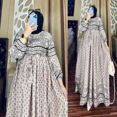 GAMIS HARIAN MODEL TERBARU SIMPEL ELEGAN MODEL TANGAN BALON BAHAN KATUN RAYON VISCOSE PREMIUM NYERAP