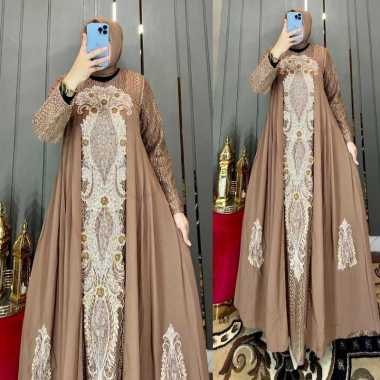 GAMIS DRESS SABYAN BROKAT GAMIS PESTA BURKAT MEWAH PESTA L K